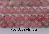 CBQ606 15.5 inches 6mm round natural strawberry quartz beads