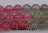 CBQ652 15.5 inches 8mm round mixed strawberry quartz beads