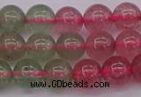 CBQ653 15.5 inches 10mm round mixed strawberry quartz beads