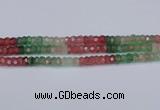 CBQ675 15.5 inches 4*7mm faceted rondelle mixed strawberry quartz beads