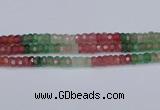 CBQ676 15.5 inches 5*9mm faceted rondelle mixed strawberry quartz beads