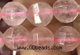 CBQ691 15.5 inches 8mm faceted round strawberry quartz beads