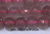 CBQ701 15.5 inches 6mmm faceted round strawberry quartz beads