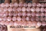 CBQ708 15.5 inches 10mm round strawberry quartz beads wholesale