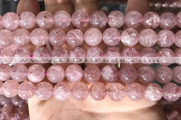 CBQ708 15.5 inches 10mm round strawberry quartz beads wholesale