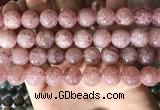 CBQ709 15.5 inches 12mm round strawberry quartz beads wholesale