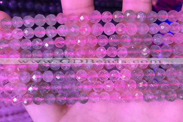 CBQ723 15.5 inches 6mm faceted round mixed strawberry quartz beads