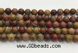 CBQ742 15.5 inches 10mm round red moss agate gemstone beads wholesale