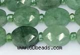 CBQ753 15.5 inches 8*10mm faceted oval green strawberry quartz beads