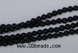 CBS01 15.5 inches 4mm round black stone beads wholesale