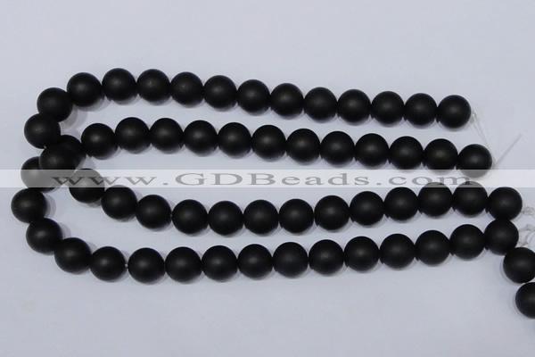 CBS06 15.5 inches 14mm round black stone beads wholesale