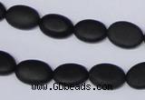 CBS10 15.5 inches 10*12mm oval black stone beads wholesale