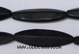 CBS14 15.5 inches 12*40mm marquise black stone beads wholesale