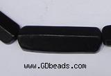 CBS15 15.5 inches 12*40mm cylinder black stone beads wholesale