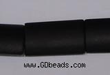 CBS16 15.5 inches 18*30mm rectangle black stone beads wholesale