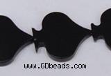 CBS22 15.5 inches 28*28mm heart black stone beads wholesale