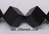 CBS25 15.5 inches 15*15mm cube black stone beads wholesale