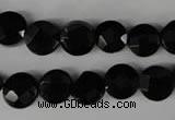 CBS292 15.5 inches 10mm faceted coin blackstone beads wholesale