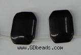 CBS345 Top-drilled 18*25mm rectangle blackstone beads wholesale