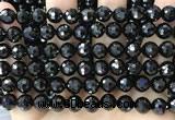 CBS545 15.5 inches 8mm faceted round black spinel gemstone beads