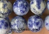 CBS605 15.5 inches 14mm round blue spot stone beads wholesale