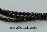 CBZ102 15.5 inches 4mm faceted round bronzite gemstone beads