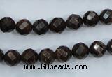 CBZ103 15.5 inches 6mm faceted round bronzite gemstone beads