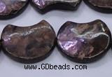 CBZ112 15.5 inches 20*24mm curved moon bronzite gemstone beads