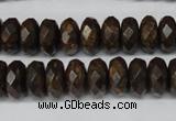 CBZ404 15.5 inches 6*12mm faceted rondelle bronzite gemstone beads