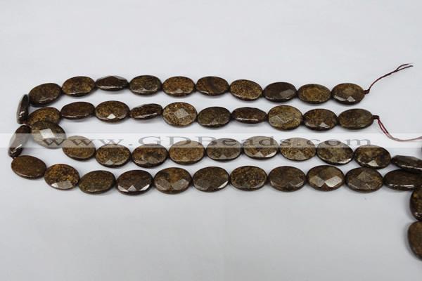 CBZ437 15.5 inches 12*16mm faceted oval bronzite gemstone beads