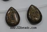 CBZ500 Top-drilled 10*14mm flat teardrop bronzite gemstone beads