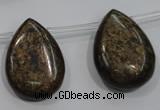 CBZ503 Top-drilled 15*20mm flat teardrop bronzite gemstone beads