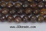 CBZ611 15.5 inches 6mm faceted round bronzite gemstone beads