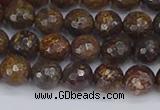 CBZ612 15.5 inches 8mm faceted round bronzite gemstone beads