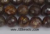 CBZ613 15.5 inches 10mm faceted round bronzite gemstone beads