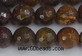 CBZ614 15.5 inches 12mm faceted round bronzite gemstone beads