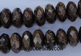 CBZ66 15.5 inches 7*14mm faceted rondelle bronzite gemstone beads