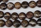 CBZ71 15.5 inches 10mm flat round bronzite gemstone beads