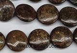 CBZ73 15.5 inches 16mm flat round bronzite gemstone beads