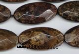 CBZ81 15.5 inches 15*30mm faceted oval bronzite gemstone beads