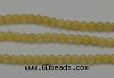 CCA02 15.5 inches 4mm round yellow calcite gemstone beads wholesale