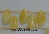 CCA31 Top-drilled 10*20mm marquise calcite gemstone beads wholesale