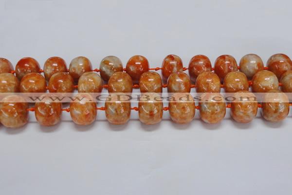 CCA461 15.5 inches 15*20mm rondelle orange calcite gemstone beads