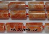 CCA465 15.5 inches 8*16mm tube orange calcite gemstone beads