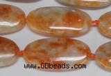 CCA485 15.5 inches 15*30mm oval orange calcite gemstone beads