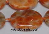 CCA486 15.5 inches 22*30mm oval orange calcite gemstone beads