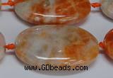 CCA487 15.5 inches 25*35mm oval orange calcite gemstone beads