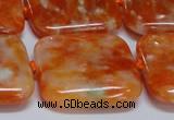 CCA495 15.5 inches 30mm square orange calcite gemstone beads