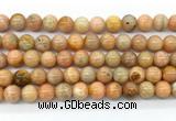 CCA553 15.5 inches 10mm round peach calcite gemstone beads