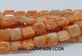 CCA56 15.5 inches 8*8mm square orange calcite gemstone beads